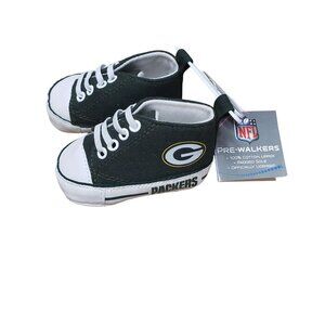 NFL Green Bay Packers Baby Pre-Walker Shoes 0-6 Mos Cotton Upper Officially Lice
